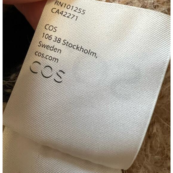 COS Size Small Women’s Alpaca Wool Blend Stripe Oversized Cardigan Sweater - Picture 10 of 16